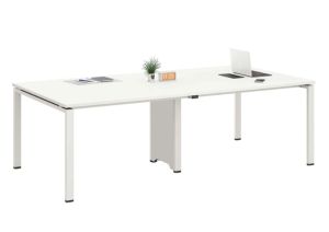 Заседателна маса Avrora, 2400 х 1200 х 750 mm, правоъгълен плот, ПДЧ 25 mm, метална основа, бяла