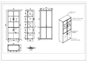 Шкаф Sahara, със стъклени врати, 800 х 400 х 2000 mm, ПДЧ, дъб и сиво