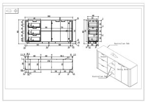 Шкаф Sahara, 1800 х 400 х 900 mm, ПДЧ, дъб и сиво
