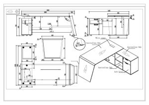 Бюро Sahara, с шкаф, 2000 х 1500 х 760 mm, ПДЧ 40 mm, дъб и сиво