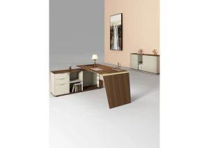 Бюро Sahara, с контейнер, 1800 х 800 х 760 mm, ПДЧ 40 mm, дъб и сиво