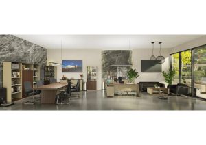 Ниска маса Sahara, 1200 х 600 х 450 mm, правоъгълен плот, ПДЧ 25 mm, дъб и сиво