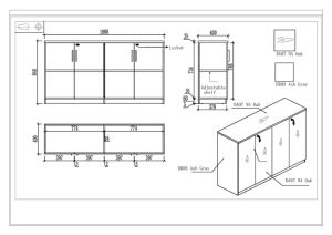 Шкаф Marbella, 1600 х 400 х 840 mm, ПДЧ, дъб и сиво