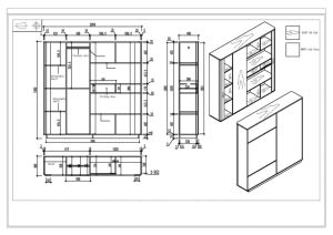 Шкаф Marbella, 2000 х 400 х 1980 mm, ПДЧ, дъб и сиво