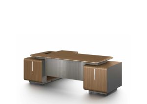 Бюро Capri, 2400 х 1850 х 760 mm, ПДЧ 50 mm, орех и сиво