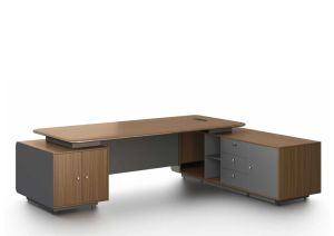 Бюро Capri, 2800 х 2050 х 760 mm, орех и сиво