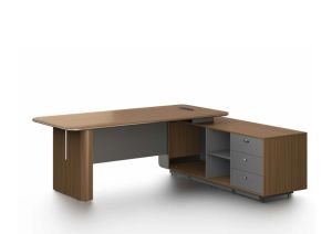 Бюро Capri, 2200 х 1850 х 760 mm, ПДЧ 50 mm, орех и сиво