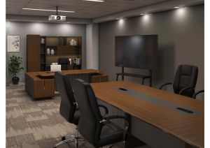 Заседателна маса Capri, 3600 х 1400 х 750 mm, орех и сиво