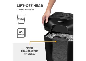 Fellowes Шредер за унищожаване на документи Powershred LX25, P-4, Cross-Cut, черен
