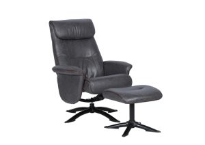 Кресло с табуретка SORELLI - кафяво