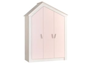 Трикрилен детски гардероб PINK HEAVEN