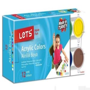  Акрилни бои 12 цвята LETS  L-5212