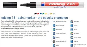 Перманентен лаков маркер edding® 751 paint marker 1- 2 милиметра злато