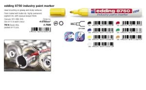 Маркер индустриален edding® 8750 industry paint marker 2 - 4 милиметра бял