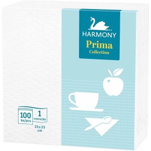 Салфетки бели 33/33 HARMONY опаковка 100 броя 