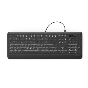 Клавиатура HAMA KC-550, подсветка, USB, с кабел, черен