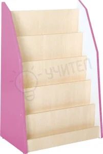 Едностранна библиотека Quadro, бяла / кленово