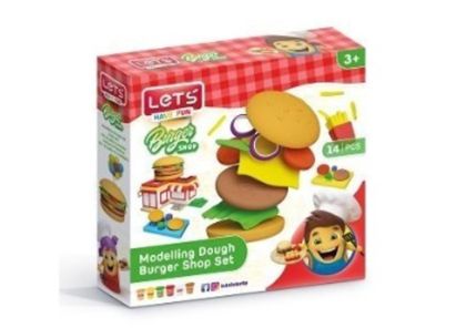 LETS Пластилин 6 цвята + 8 части хамбургер L9003