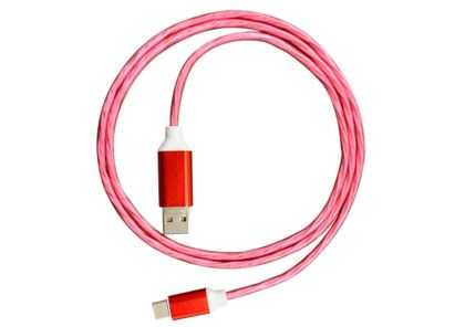 Кабел за телефон USB-C to Lightning 1m лед червен