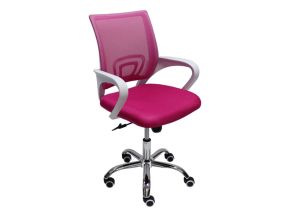 Ергономичен работен стол Lori White - Маджента