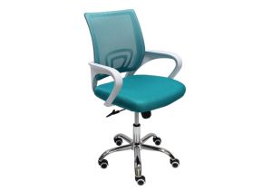 Ергономичен работен стол Lori White - Тюркоаз